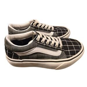 VANS Black White Plaid Checkered Kids Size 2.5